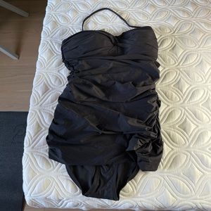 Black JCrew one piece swimsuit. Unworn with tags and hygiene liner intact.